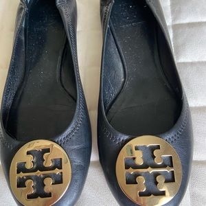 Tory Burch black leather ballet flats